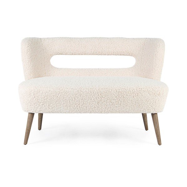Kreminės spalvos sofa iš dirbtinio kailio 115 cm Cortina – Bizzotto