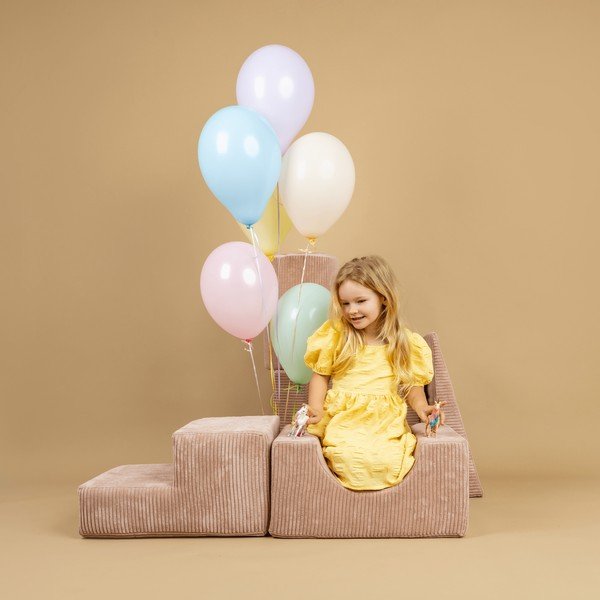 Khaki spalvos iš velveto putų žaidimų aikštelė 5 vnt. aukštis 30 cm 250x45 cm Montessori – Meowbaby-image-1