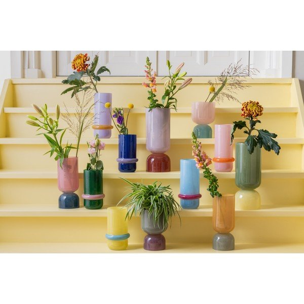 Šviesiai mėlynos spalvos iš stiklo  vaza (aukštis 28 cm) Animado Anillo – PT LIVING-image-2