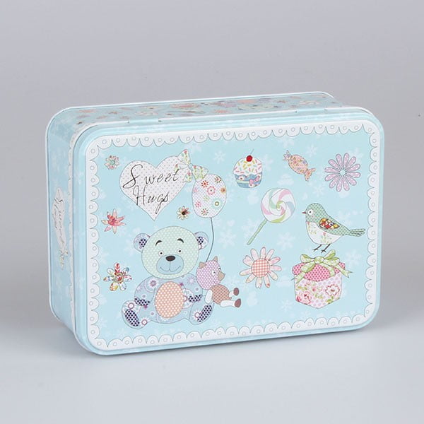 Mėlyna "Dakls Sweet Pastel" skardinė dėžutė, 19 cm ilgio