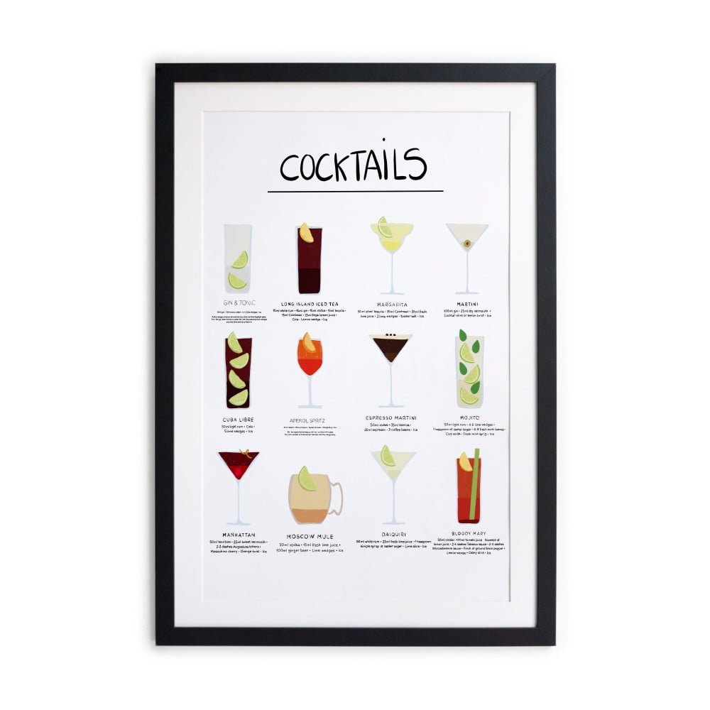 Įrėmintas plakatas Really Nice Things Cocktail, 65 x 45 cm