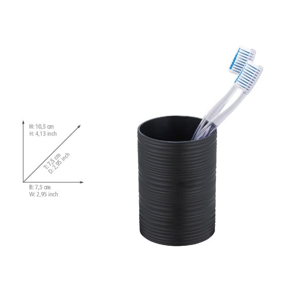 Juodos spalvos iš plastiko dantų šepetėlio indas Lyon – Allstar-image-3