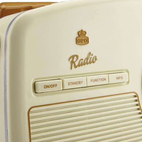 Kreminės ir baltos spalvos magnetofonas GPO Rydell Nostalgic Dab Radio Cream-image-1