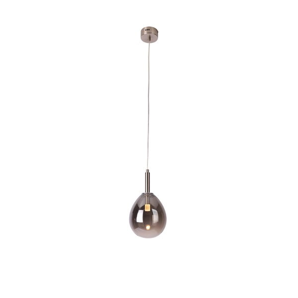 Pilkos spalvos kabantis šviestuvas LED su stiklo gaubtu Lukka – Candellux Lighting