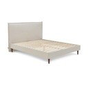 Smėlio spalvos dvigulė lova Bobochic Paris Sary Dark, 160 x 200 cm