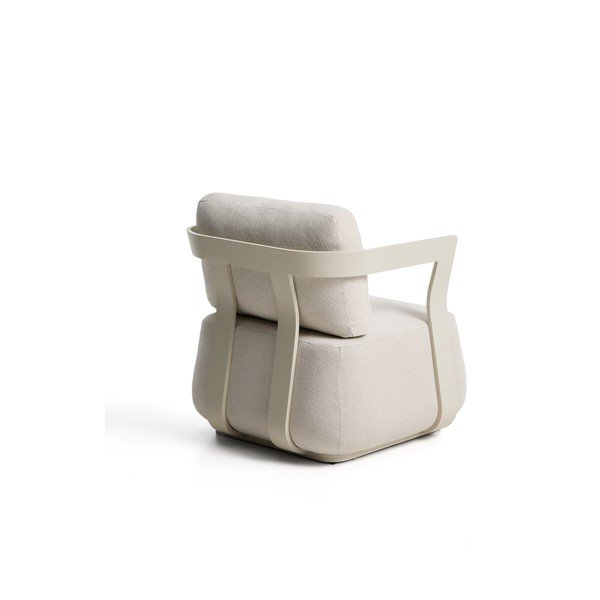 Kreminės spalvos paminkštinto audinio sodo krėslas Tamaris – Kave Home-image-3