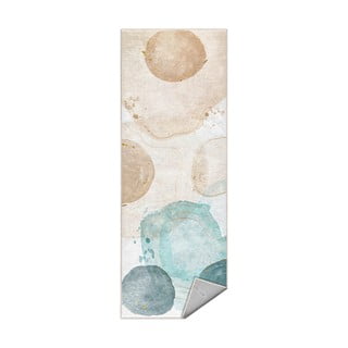 Skalbiamas kilimas kreminės spalvos/turkio spalvos 80x200 cm Puddle – Mila Home