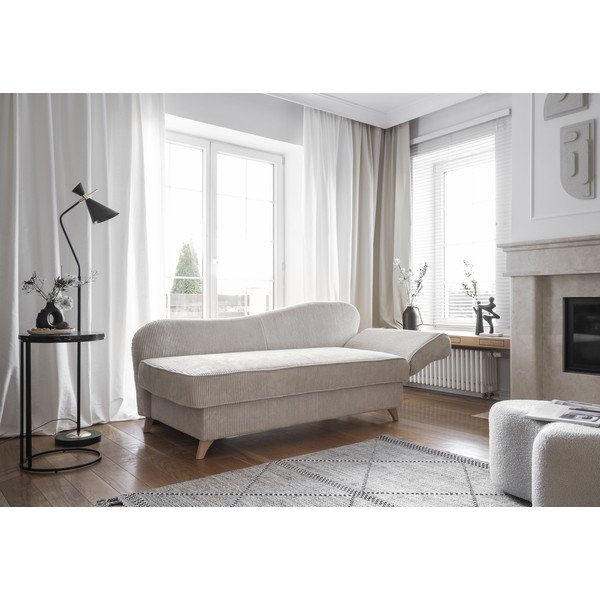 Smėlio spalvos iš kordinio velveto gultas (su dešiniuoju kampu) Chic Charlotte – Miuform-image-3