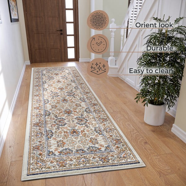 Kreminės spalvos kilimas 80x240 cm Orient Saraceni – Hanse Home-image-4