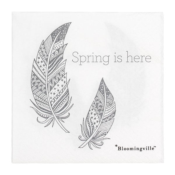 20 popierinių servetėlių rinkinys "Bloomingville Spring", 25 x 25 cm