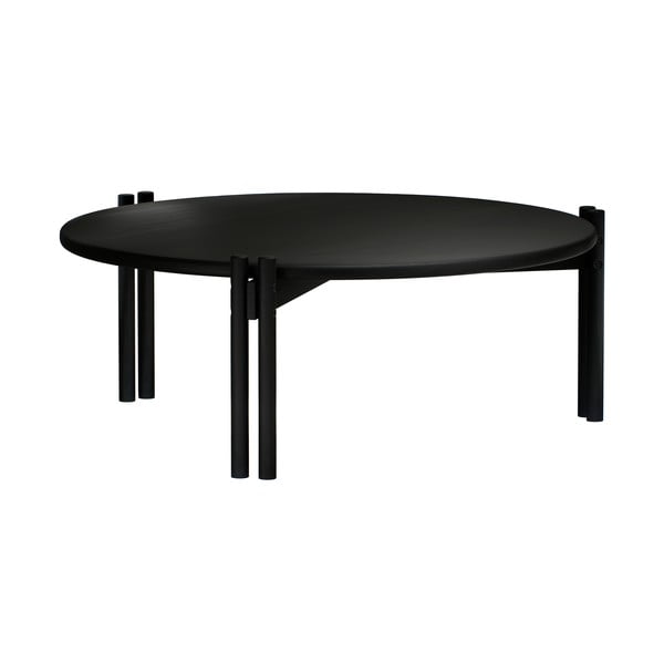 Apvalios formos kavos staliukas iš pušies masyvo juodos spalvos ø 80 cm Sticks – Karup Design-image-3
