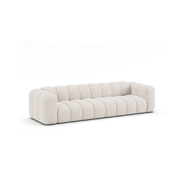 Kreminės spalvos sofa iš šenilinio audinio 290 cm Lupine – Micadoni -image-1