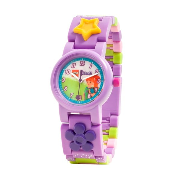 Violetinės spalvos rankinis laikrodis su atlenkiamu dirželiu LEGO® Friends Mia