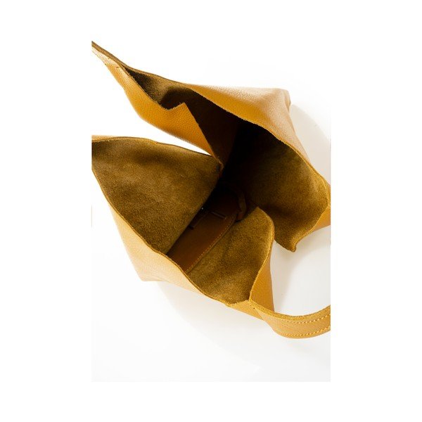 Geltonos spalvos odinė rankinė Giulia Massari Silvia-image-3