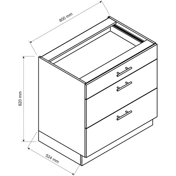 Apatinė virtuvės spintelė (plotis 80 cm) Aden – STOLKAR-image-2