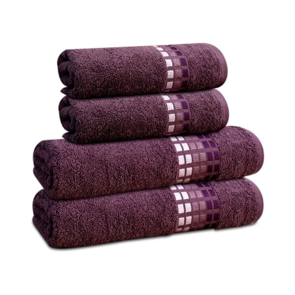 Rankšluostis tamsiai violetinės spalvos iš medvilnės 50x100 cm Darwin – My House-image-2