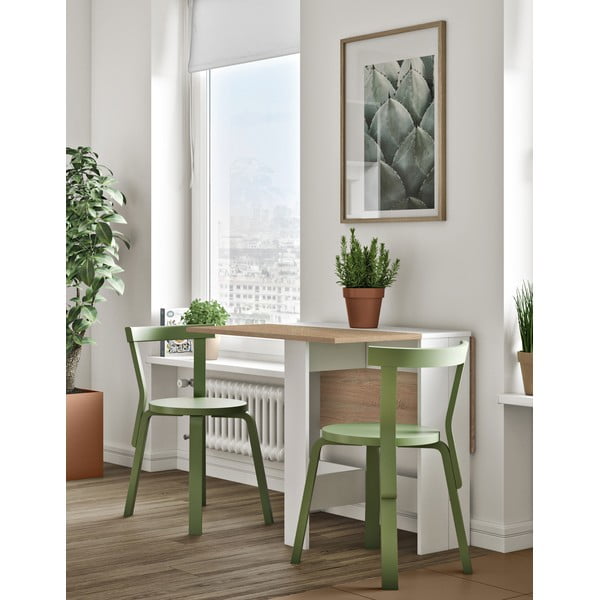Prailginamas valgomojo stalas su ąžuolo dekoro stalviršiu 76x28 cm Papillon – TemaHome-image-1