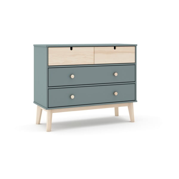 Pilkai žalios spalvos vaikiška šoninė spintelė 100x81x40 cm Estefania – Marckeric-image-2