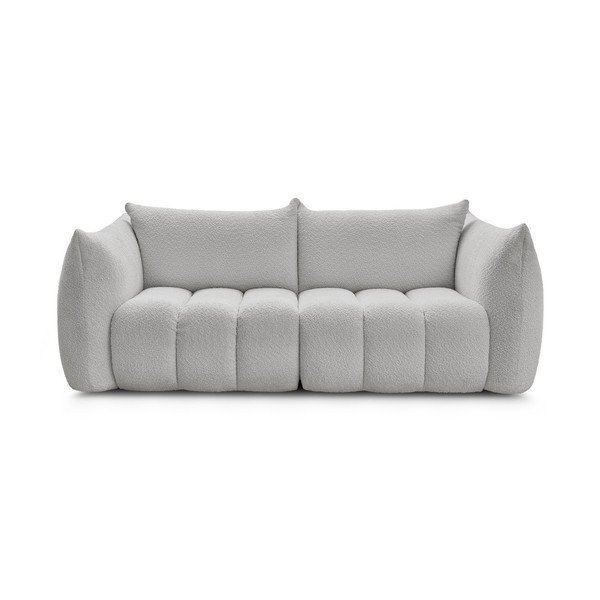 Šviesiai pilkos spalvos sofa iš boucle 234 cm Azra – Bobochic Paris