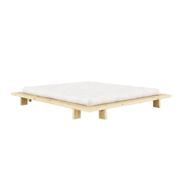 Iš pušies masyvo dvigulė lova natūralios spalvos su lovos grotelėmis 160x200 cm Japan – Karup Design