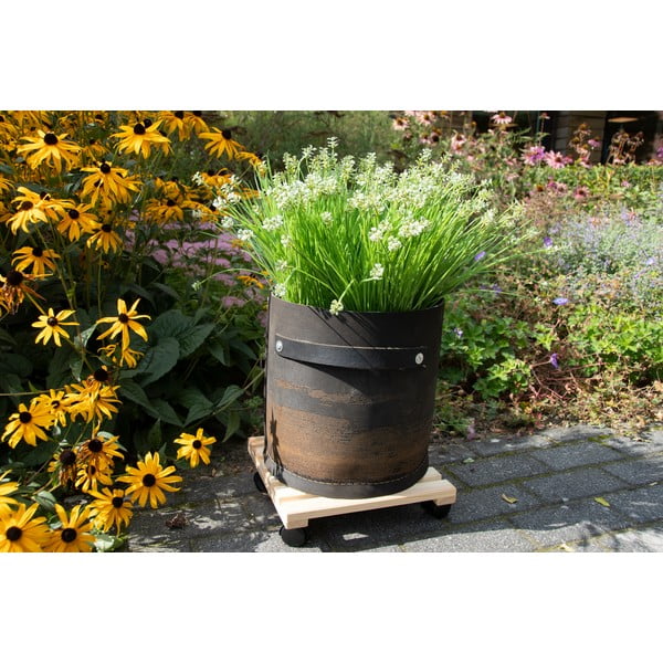 Iš medžio mobilus stovas gėlių vazonui (aukštis 8 cm) Indoor & Outdoor – Esschert Design-image-1