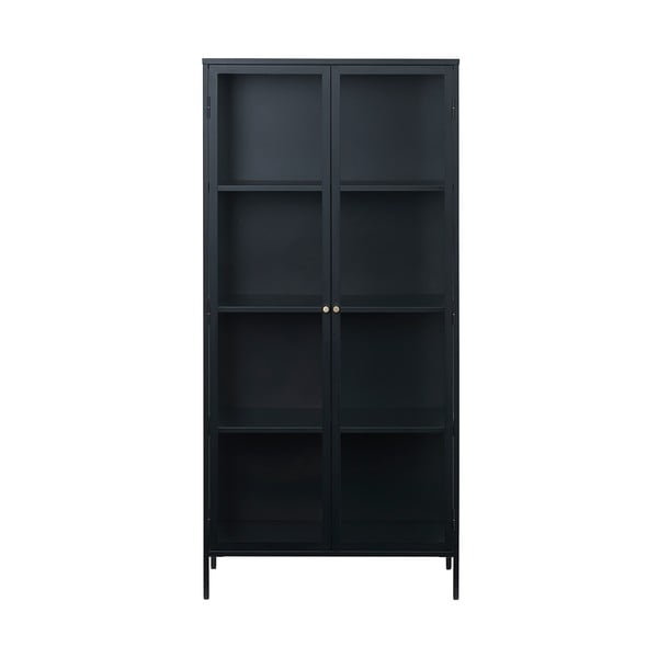 Iš metalo vitrina juodos spalvos 90x190 cm Carmel – Unique Furniture