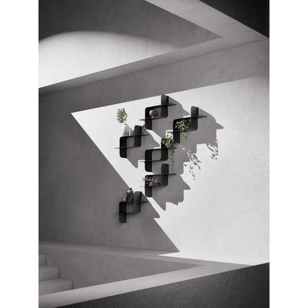 Matinės juodos spalvos iš plieno kelių aukštų sieninės lentynos 2 vnt. 62 cm Montage – Umbra-image-4