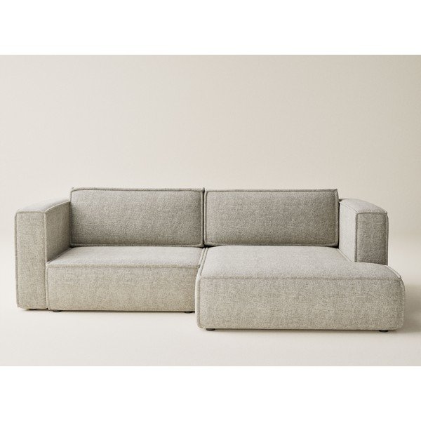 Smėlio spalvos sulankstoma/su sandėliavimo vieta kampinė sofa iš šenilinio audinio (su dešiniuoju kampu/su gultu) Velto – Maison de Rêve-image-2