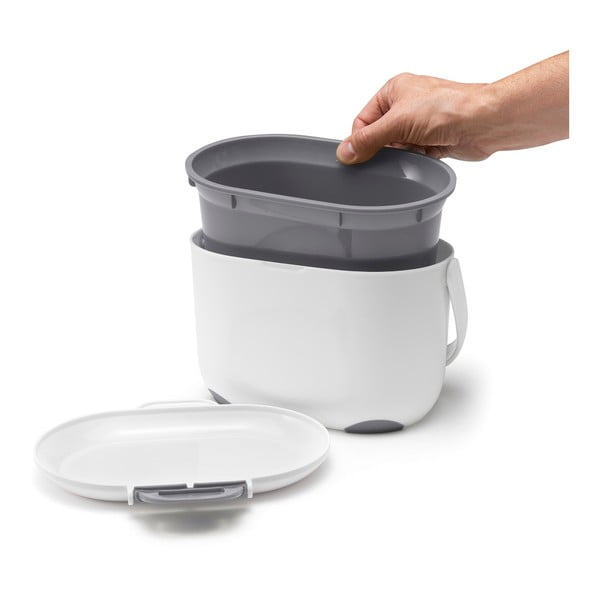 Baltos ir pilkos spalvų kompostuojamų atliekų indas Addis Caddy, 2,5 l-image-3