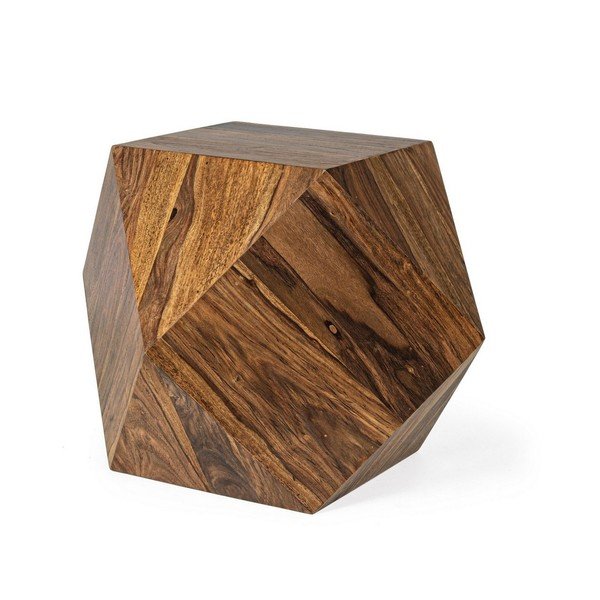 Tamsios natūralios spalvos iš dalbergijos medžio masyvo kavos staliukas 42x42 cm Egypt – Bizzotto