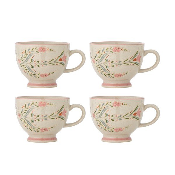 Baltos spalvos iš keramikos puodeliai 4 vnt. 400 ml Rosalynde – Bloomingville