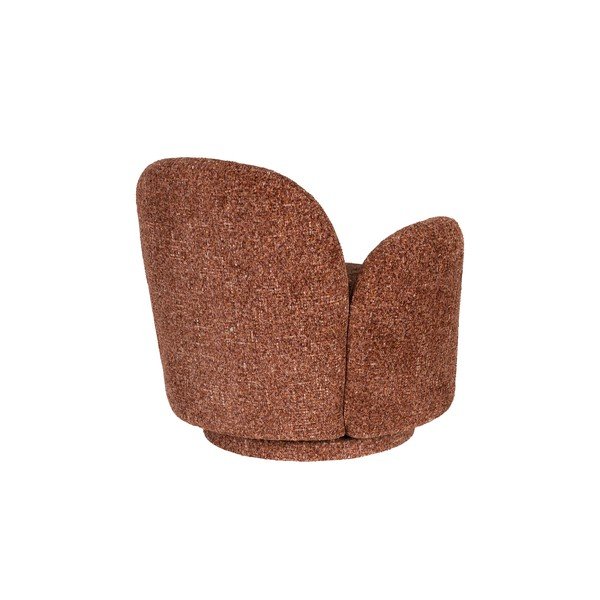 Raudonos spalvos pasukamas krėslas iš šenilinio audinio Rose – Dutchbone-image-4