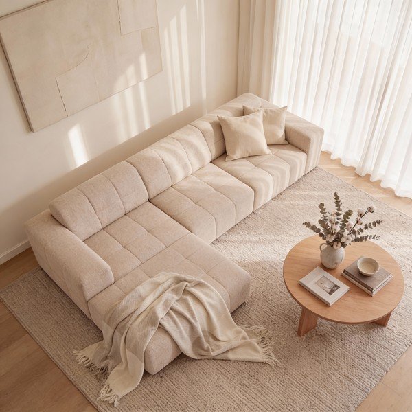 Kampinė sofa smėlio spalvos (su kairiuoju kampu) Chicago – Cosmopolitan Design-image-4