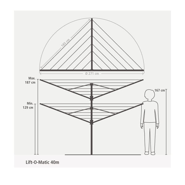 Sodo skalbinių džiovykla Lift-O-Matic 40m – Brabantia-image-1