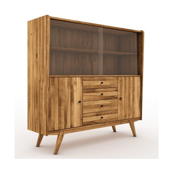 Ąžuolinė vitrina 160x154 cm Retro - The Beds