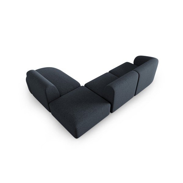 Mėlynos spalvos iš šenilinio audinio kampinė sofa (su dešiniuoju kampu/„L“ formos) Paolo – Milo Casa-image-3