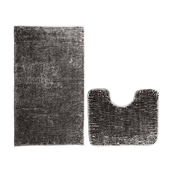 Tamsiai pilkos spalvos vonios kilimėliai 2 vnt. tualetams 80x50 cm Bati – Restilo