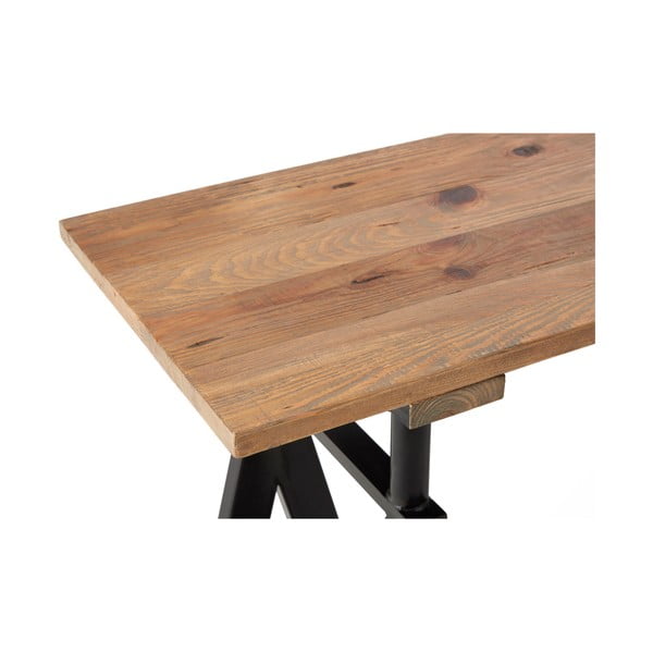 Konsolinis staliukas natūralios spalvos su pušies masyvo stalviršiu 45x130 cm Hampstead – Premier Housewares-image-4