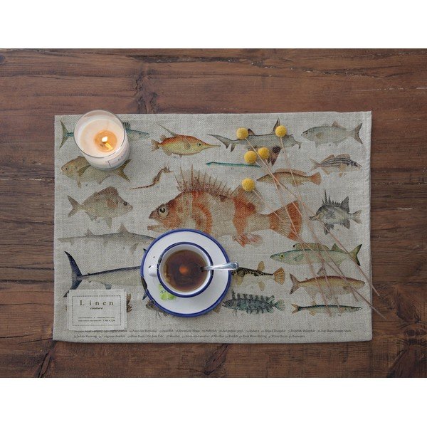 Medžiaginis padėkliukas 2 vnt. 45x30 cm Fish - Really Nice Things-image-1