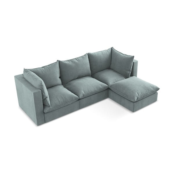Mėlynos spalvos kampinė sofa (su dešiniuoju kampu/su gultu) Manao – Makamii-image-4