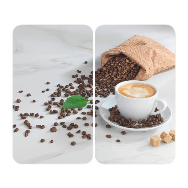Iš grūdinto stiklo viryklės dangčiai 2 vnt. 52x30 cm Café Aromatica – Maximex