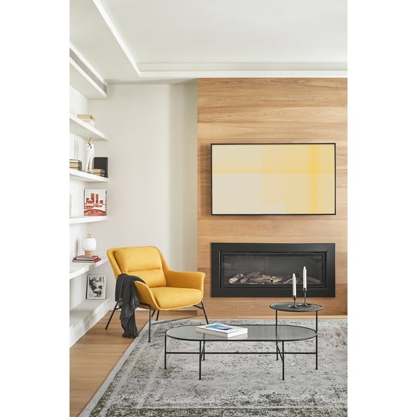 Juodas kavos staliukas su stikliniu stalviršiu Teulat Nix-image-3