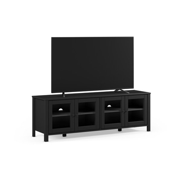 Juodos spalvos iš pušies masyvo TV spintelė 150x50x40 cm Alessandra – Marckeric-image-2