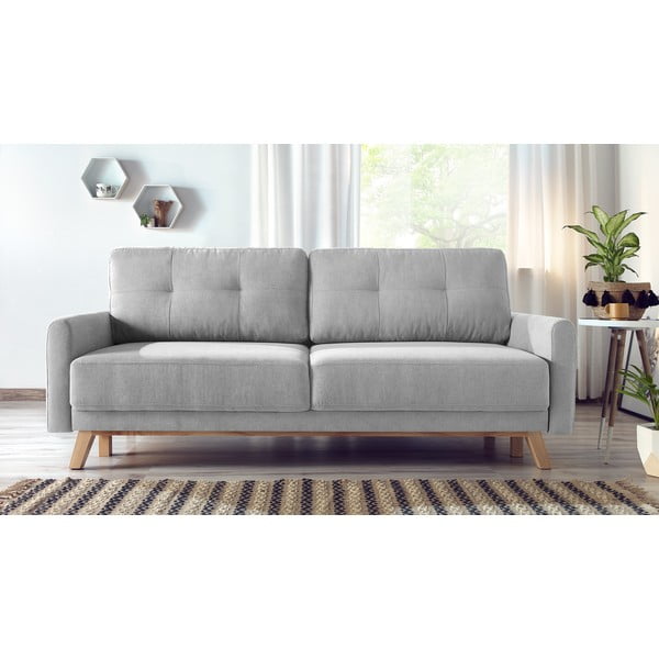 Šviesiai pilka sofa-lova Bobochic Paris Balio-image-1