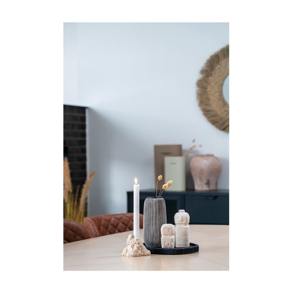 Iš akmens vaza juodos ir baltos spalvos (aukštis 20 cm) – House Nordic-image-2