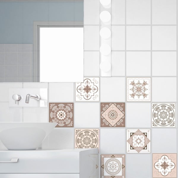 15 dekoratyvinių sieninių lipdukų rinkinys Ambiance Ezeiza, 15 x 15 cm-image-3