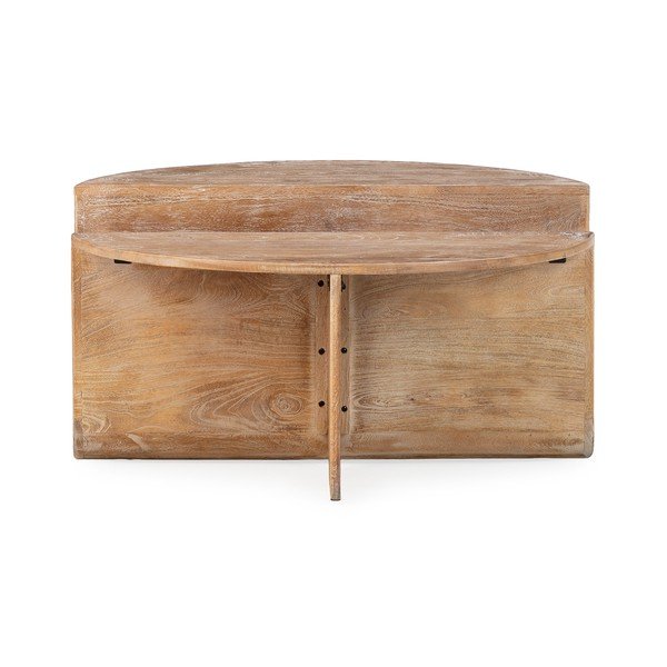 Tamsios natūralios spalvos iš mango masyvo apvalios formos kavos staliukas ø 80 cm Divya – MOME-image-2