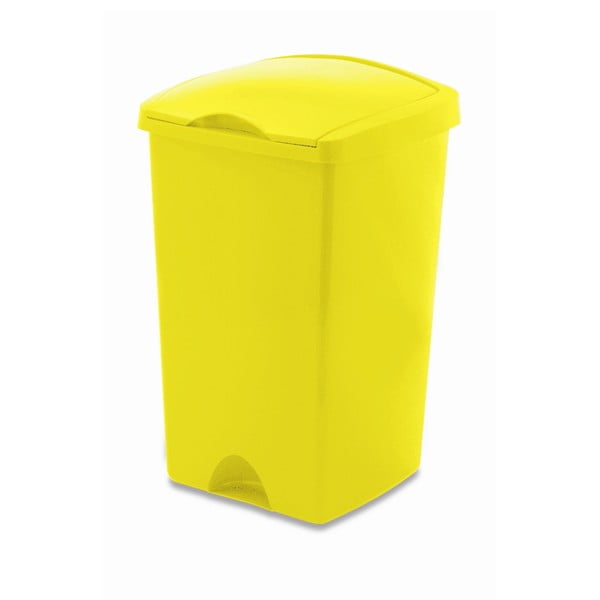 Geltonos spalvos šiukšlių dėžė su dangčiu "Addis Lift", 50 l