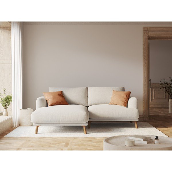 Smėlio spalvos kampinė sofa (su kairiuoju kampu/su gultu) Naomi – Micadoni -image-1