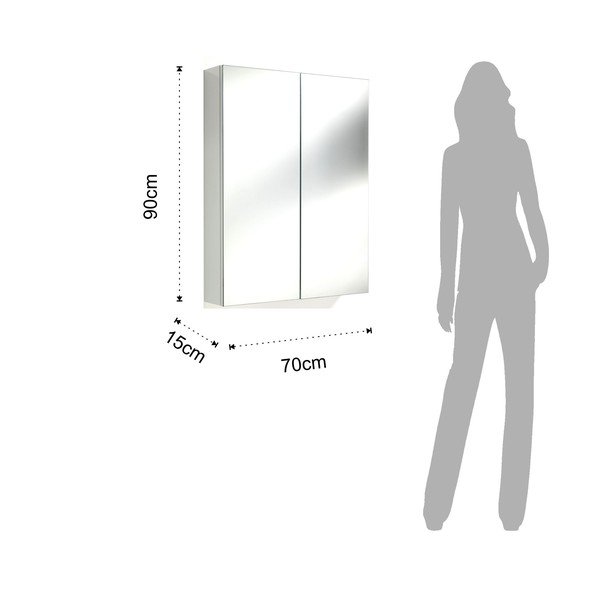 Balta sieninė veidrodinė spintelė Tomasucci Bony-image-4